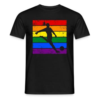 Frauenfußball LGBTQ - Männer T-Shirt - Schwarz - Vorne - AI Model Male 178 light (178cm)