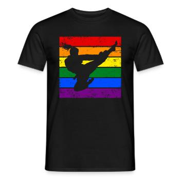 Frauen Taekwondo LGBTQ - Männer T-Shirt - Schwarz - Vorne - AI Model Male 178 light (178cm)
