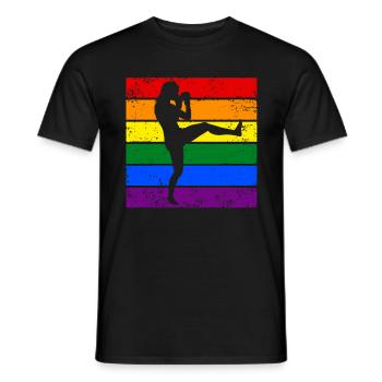 Frauen Kickboxen LGBTQ - Männer T-Shirt - Schwarz - Vorne - AI Model Male 178 light (178cm)