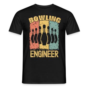 Ingénieur Bowling rétro - T-shirt homme - noir - Devant - AI Model Male 178 light (178cm)
