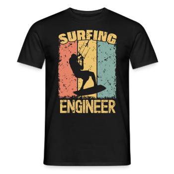 Ingénieur Kitesurf rétro - T-shirt homme - noir - Devant - AI Model Male 178 light (178cm)