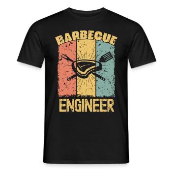 Ingénieur barbecue rétro - T-shirt homme - noir - Devant - AI Model Male 178 light (178cm)