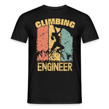 Ingénieur grimpeur rétro - T-shirt homme - noir - Devant - AI Model Male 178 light (178cm)
