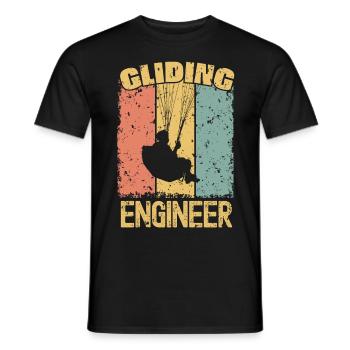 Ingénieur Parapente rétro - T-shirt homme - noir - Devant - AI Model Male 178 light (178cm)