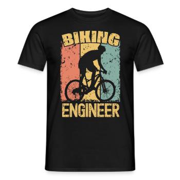 Biking Engineer retro - Men's T-Shirt - black - Front - AI Model Male 178 light (178cm)