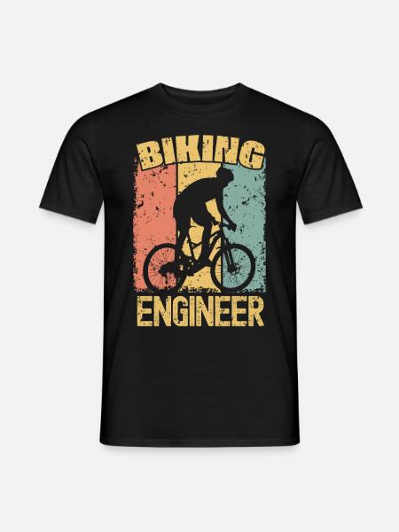 Biking Engineer retro - Men's T-Shirt - black