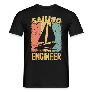 Sailing Engineer retro - Men's T-Shirt - black - Front - AI Model Male 178 light (178cm)