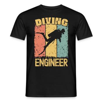 Ingénieur plongée rétro - T-shirt homme - noir - Devant - AI Model Male 178 light (178cm)