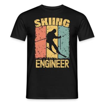 Ingénieur ski rétro - T-shirt homme - noir - Devant - AI Model Male 178 light (178cm)