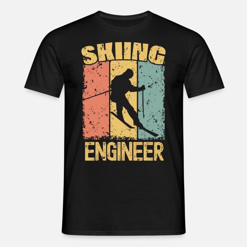 Skiing Engineer retro - Men's T-Shirt - black