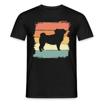 Mops retro - Männer T-Shirt - Schwarz - Vorne - AI Model Male 178 light (178cm)