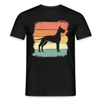 Great-dane retro - Men's T-Shirt - black - Front - AI Model Male 178 light (178cm)