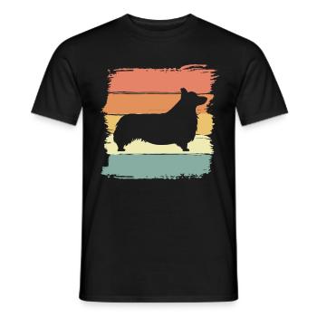 Corgi Retro - Männer T-Shirt - Schwarz - Vorne - AI Model Male 178 light (178cm)
