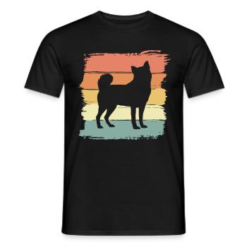 Akita retro - Männer T-Shirt - Schwarz - Vorne - AI Model Male 178 light (178cm)