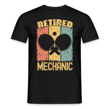 Table-tennis retired mechanic - Men's T-Shirt - black - Front - AI Model Male 178 light (178cm)