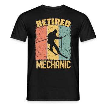 Skiing retired mechanic - Men's T-Shirt - black - Front - AI Model Male 178 light (178cm)