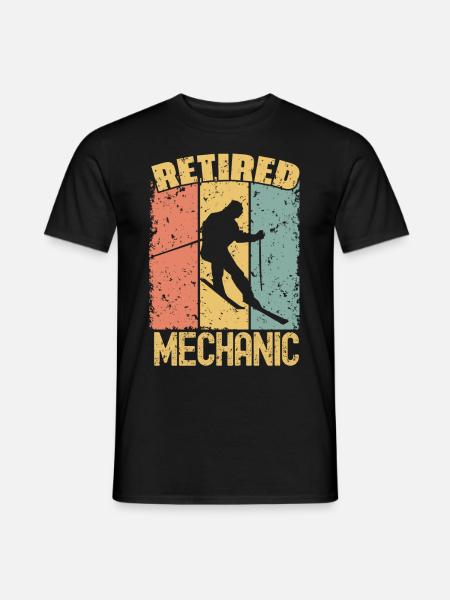 Skiing retired mechanic - Men's T-Shirt - black