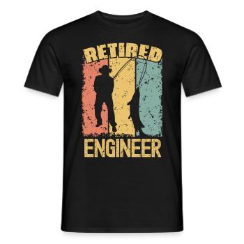 Fishing retired engineer - Men's T-Shirt - black - Front - AI Model Male 178 light (178cm)