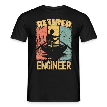 Fishing retired engineer - Men's T-Shirt - black - Front - AI Model Male 178 light (178cm)