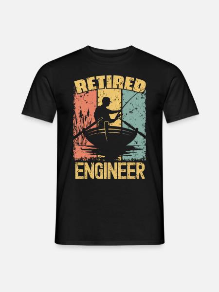 Fishing retired engineer - Men's T-Shirt - black