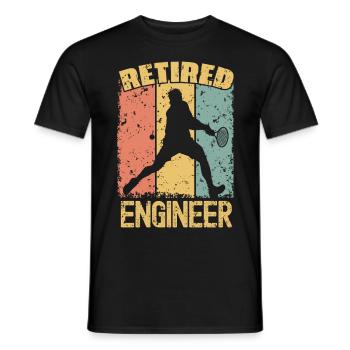 Tennis retired engineer - Men's T-Shirt - black - Front - AI Model Male 178 light (178cm)