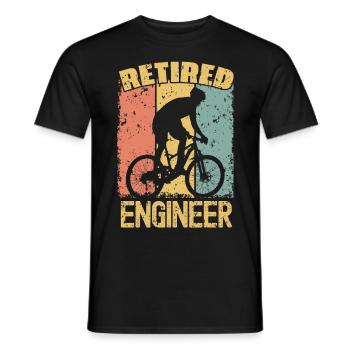 Biking retired engineer - Men's T-Shirt - black - Front - AI Model Male 178 light (178cm)