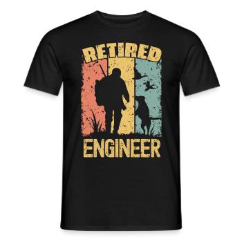 Hunting retired engineer - Men's T-Shirt - black - Front - AI Model Male 178 light (178cm)