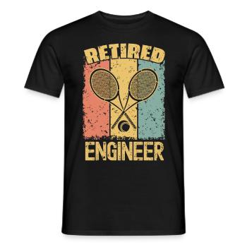 Tennis retired engineer - Men's T-Shirt - black - Front - AI Model Male 178 light (178cm)