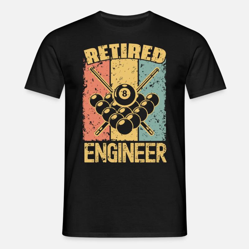 Billiard retired engineer - Men's T-Shirt - black