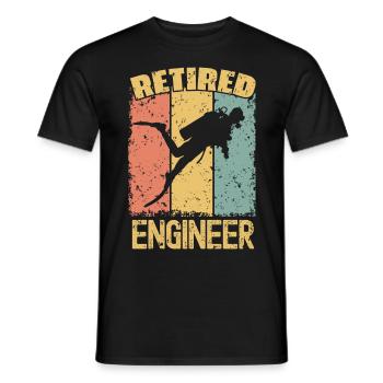 Diving retired engineer - Men's T-Shirt - black - Front - AI Model Male 178 light (178cm)