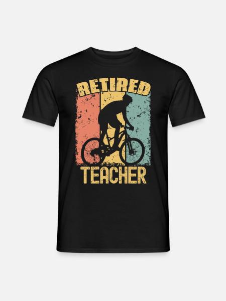 Biking retired teacher - Men's T-Shirt - black