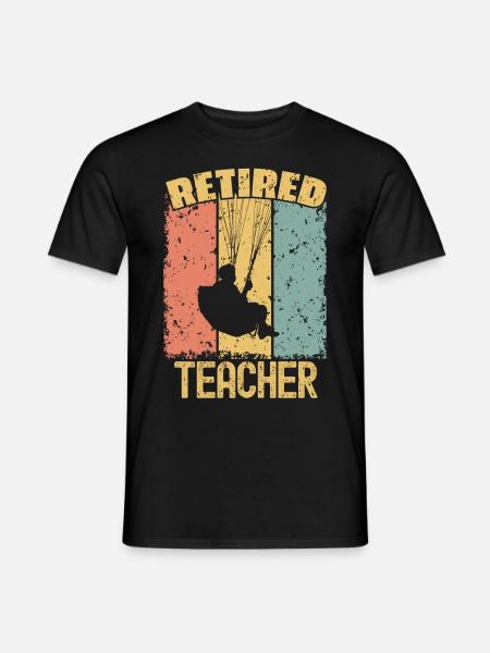 Paragliding retired teacher - Men's T-Shirt - black