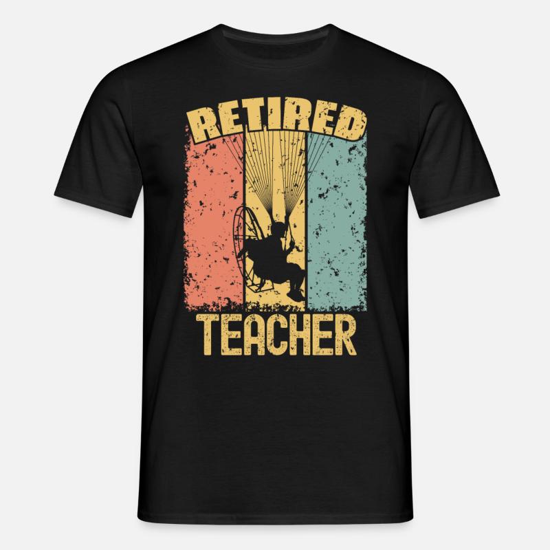 Paramotoring retired teacher - Men's T-Shirt - black