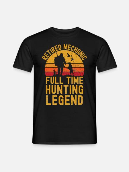 Retired mechanic hunting legend - Men's T-Shirt - black