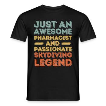 Pharmacien Parachutisme légende rétro - T-shirt homme - noir - Devant - AI Model Male 178 light (178cm)