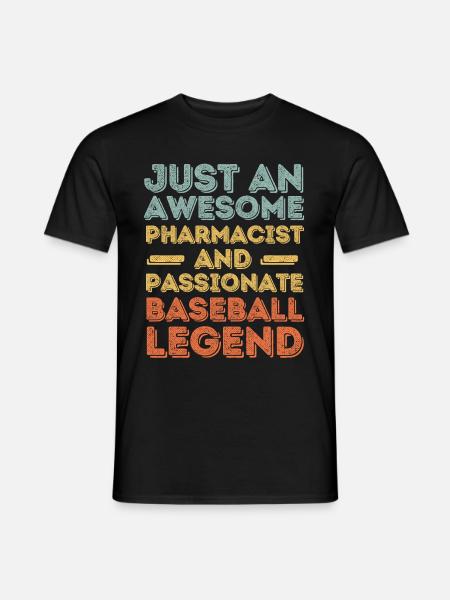 Pharmacist Baseball legend retro - Men's T-Shirt - black