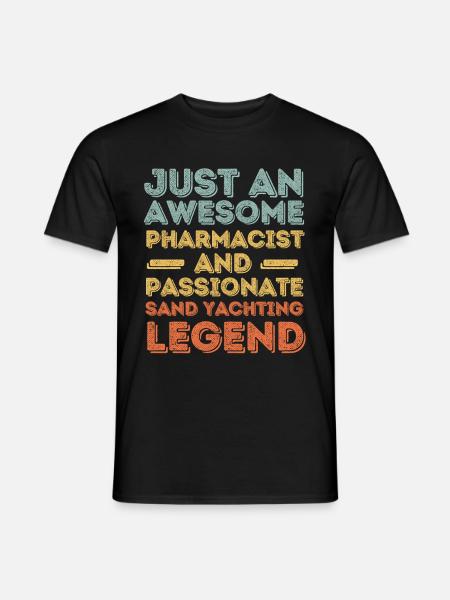 Pharmacist Sand Yachting legend retro - Men's T-Shirt - black