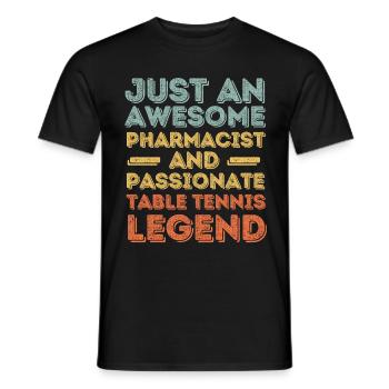 Pharmacien Légende du tennis de table rétro - T-shirt homme - noir - Devant - AI Model Male 178 light (178cm)