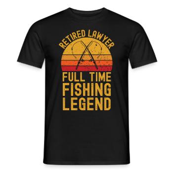 Retired lawyer fishing legend - Men's T-Shirt - black - Front - AI Model Male 178 light (178cm)