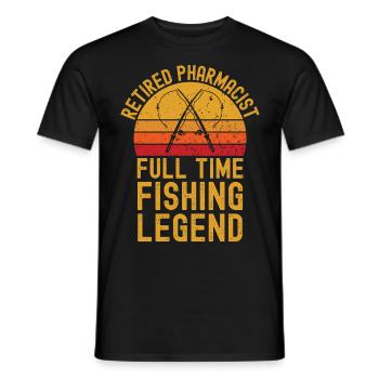 Pharmacien à la retraite légende de la pêche - T-shirt homme - noir - Devant - AI Model Male 178 light (178cm)