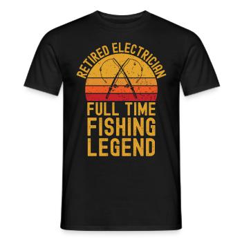 Retired electrician fishing legend - Men's T-Shirt - black - Front - AI Model Male 178 light (178cm)