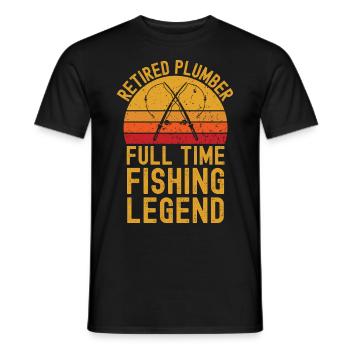 Retired plumber fishing legend - Men's T-Shirt - black - Front - AI Model Male 178 light (178cm)