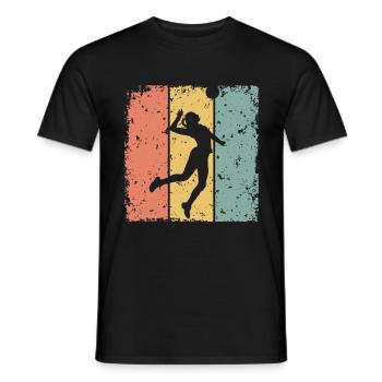 Women Volleyball retro - Men's T-Shirt - black - Front - AI Model Male 178 light (178cm)