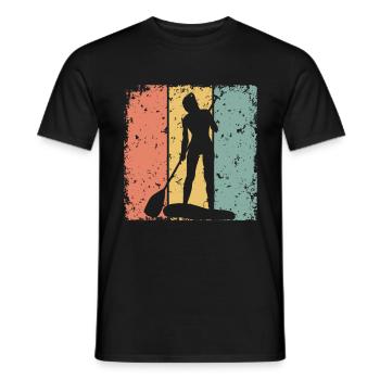Damen Paddleboard retro - Männer T-Shirt - Schwarz - Vorne - AI Model Male 178 light (178cm)
