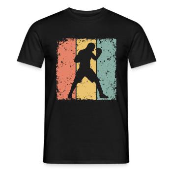 Boxen retro - Männer T-Shirt - Schwarz - Vorne - AI Model Male 178 light (178cm)