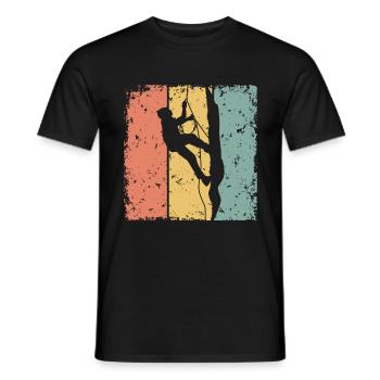 Klettern im Retro - Männer T-Shirt - Schwarz - Vorne - AI Model Male 178 light (178cm)