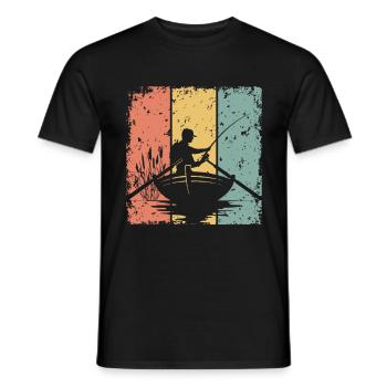 Angeln im Retro-Stil - Männer T-Shirt - Schwarz - Vorne - AI Model Male 178 light (178cm)