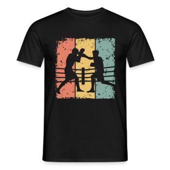 Boxen retro - Männer T-Shirt - Schwarz - Vorne - AI Model Male 178 light (178cm)