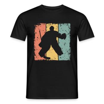 Gardien de but de hockey sur glace rétro - T-shirt homme - noir - Devant - AI Model Male 178 light (178cm)