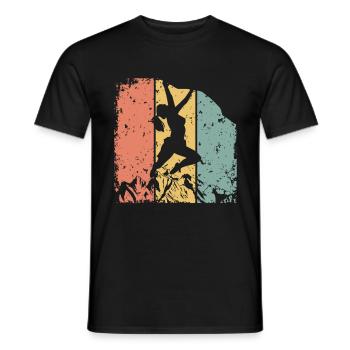 Femmes Escalade rétro - T-shirt homme - noir - Devant - AI Model Male 178 light (178cm)